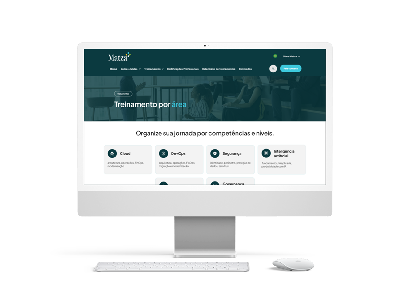 Página Treinamento por área site para consultoria capacitação profissional educacional
