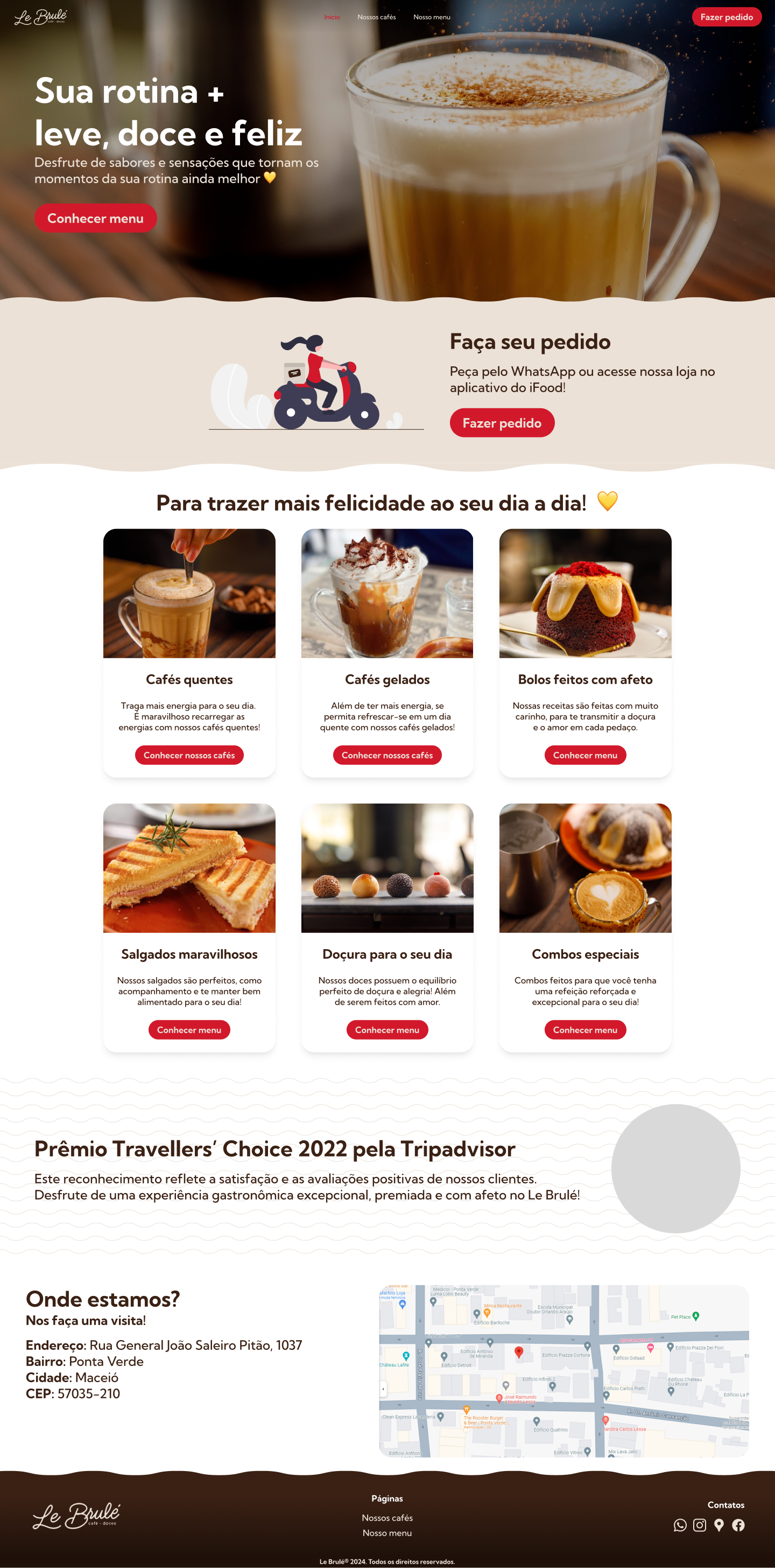 Banner site para cafeteria