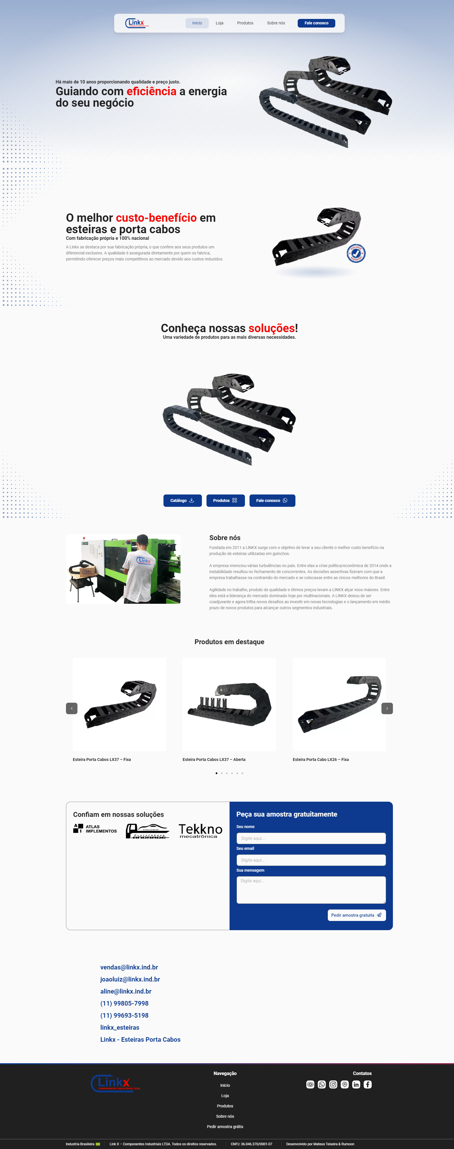 Banner hero site para industria esteiras-porta cabos