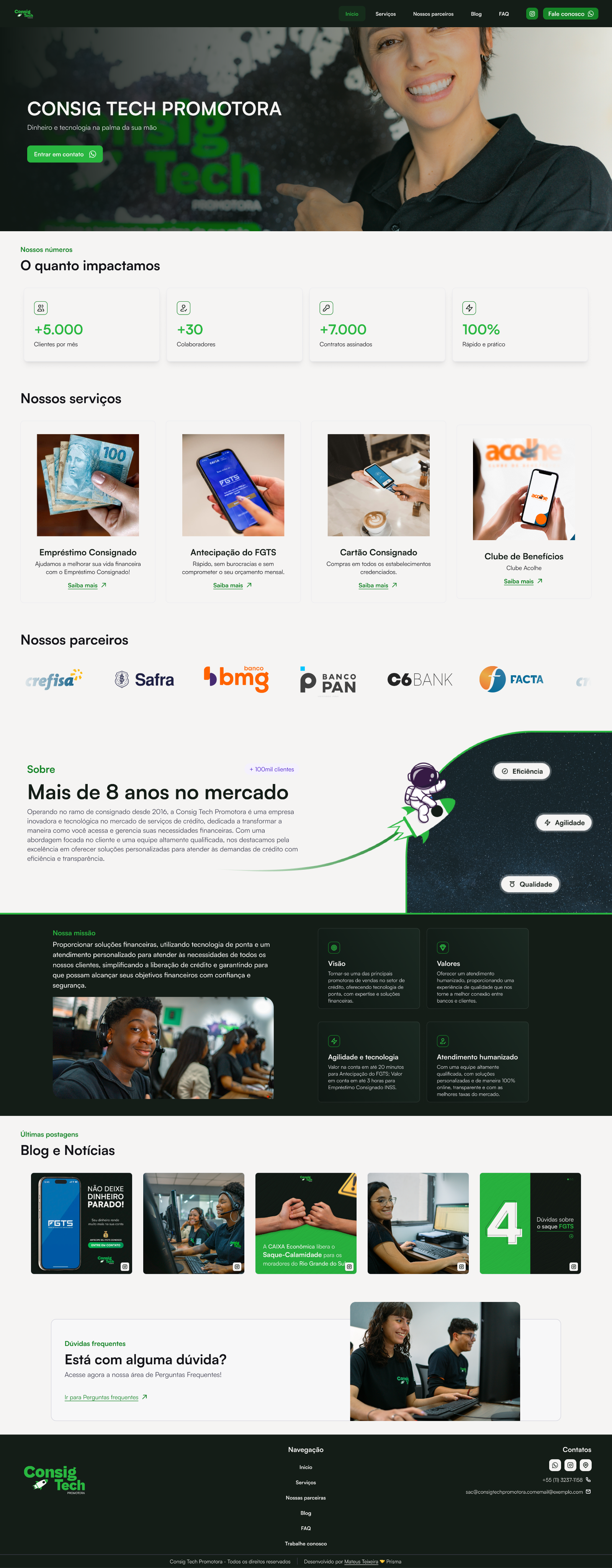 Banner Hero site para fintech promotora