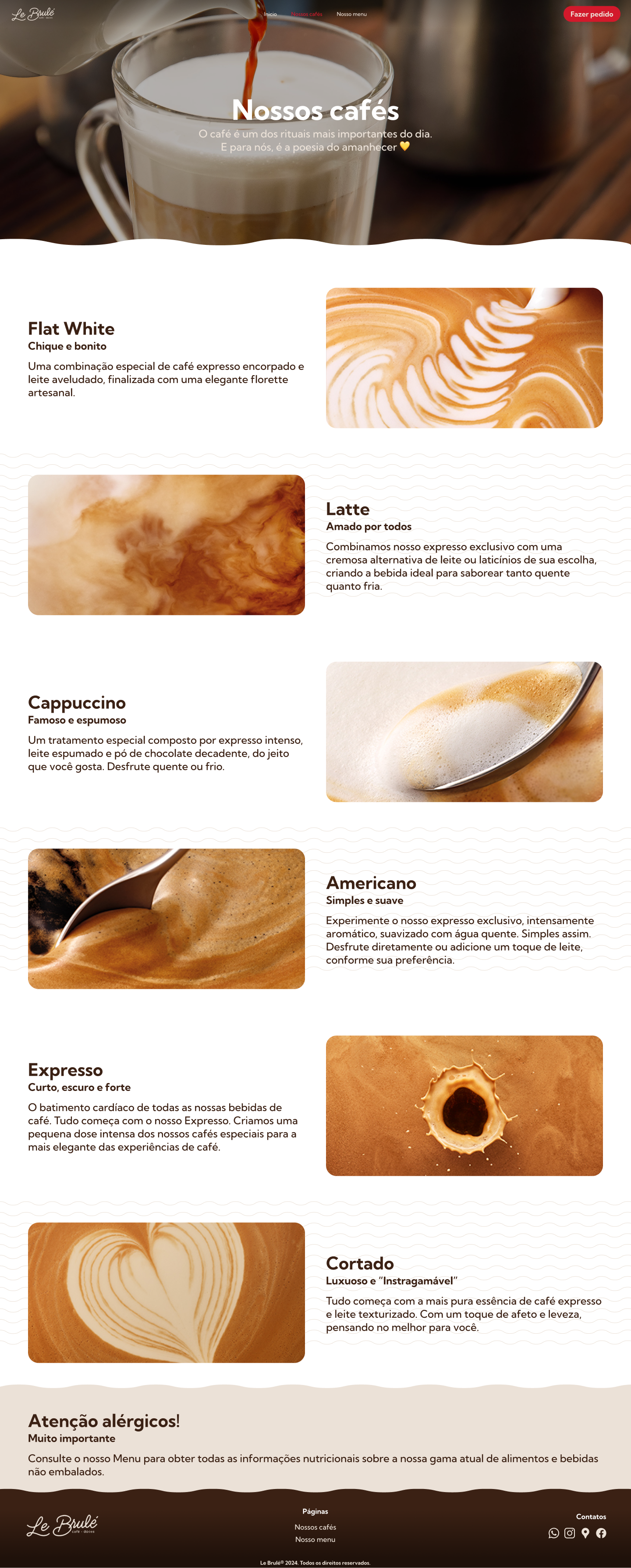 Banner cafés site para cafeteria