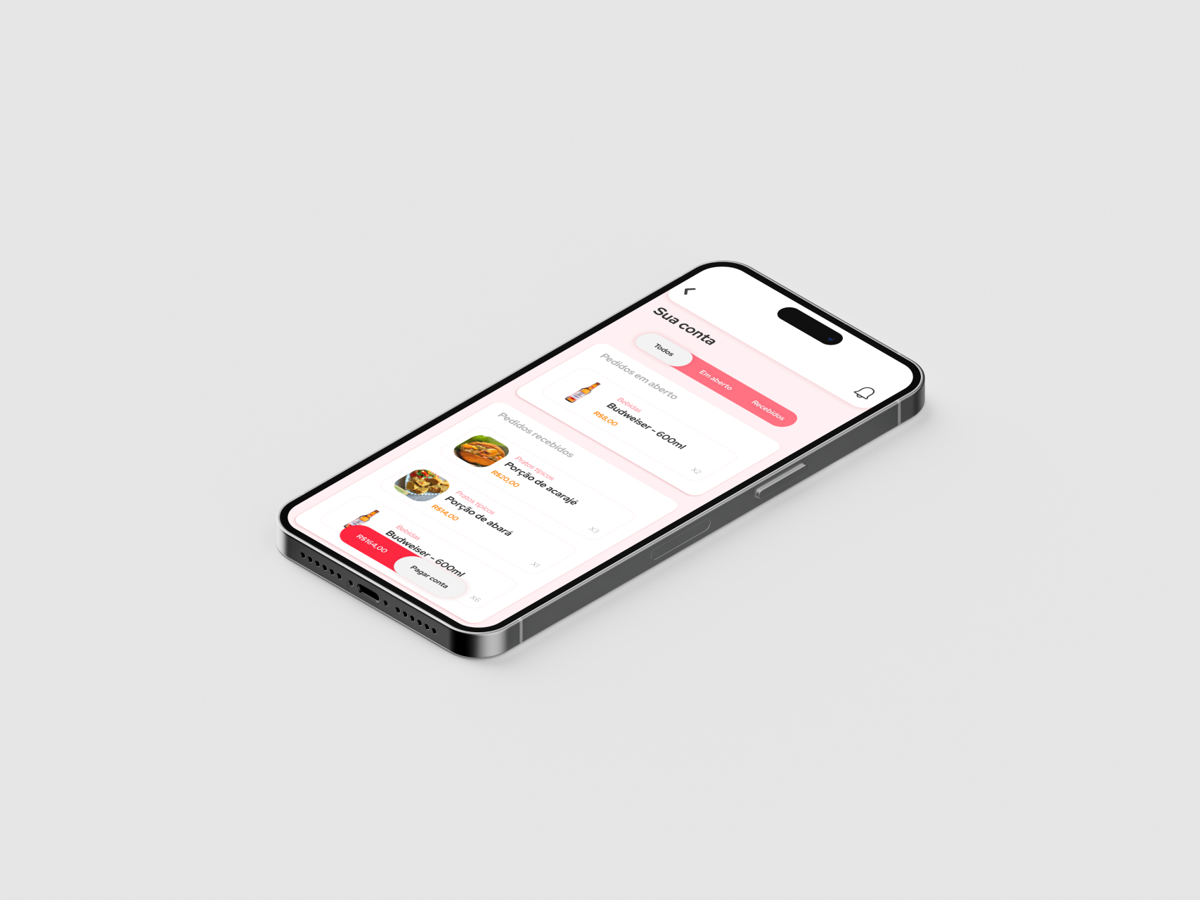 App de restaurante: Comandas do cliente